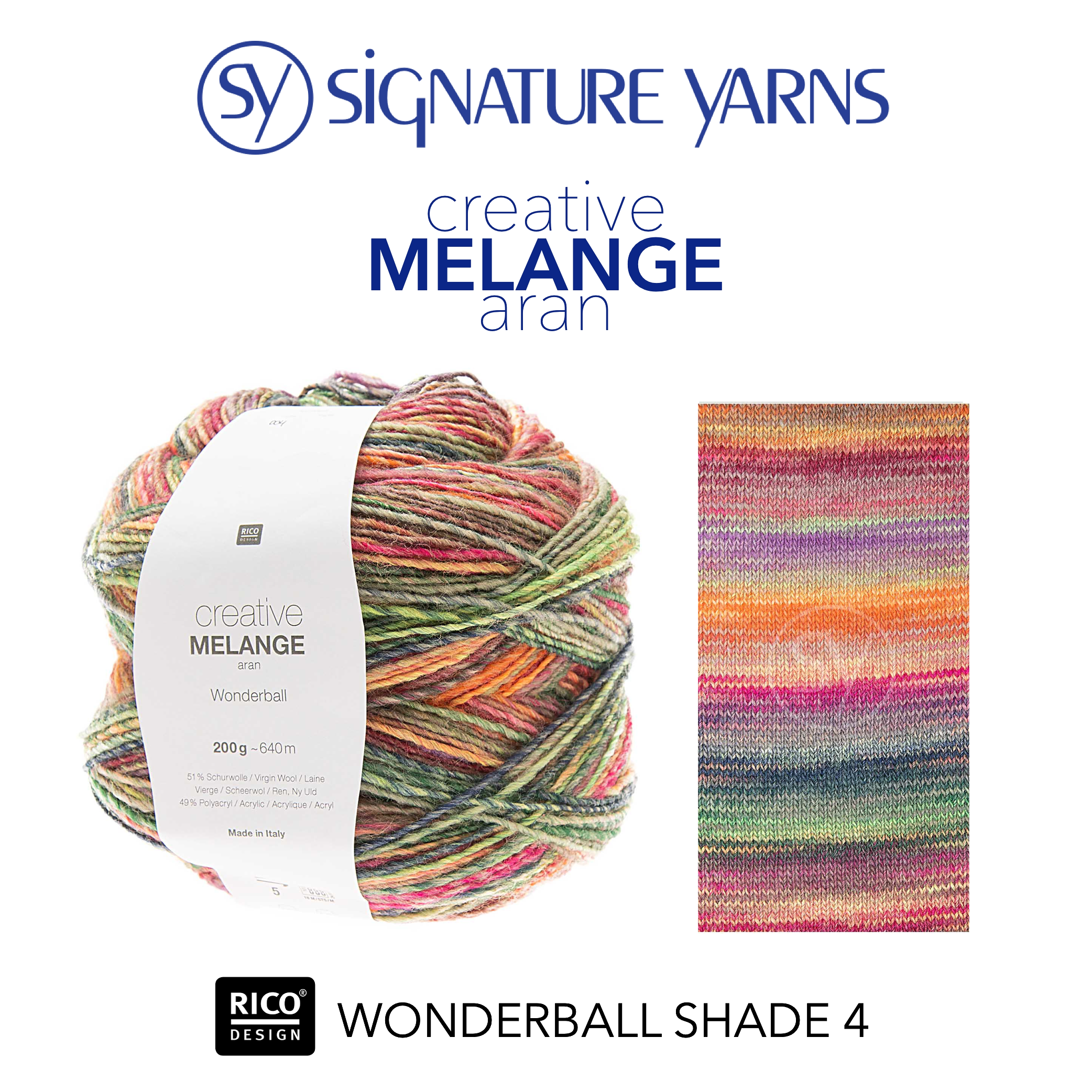 Rico Creative Melange Aran Wonderball Yarn Shade 4 – Signature Yarns